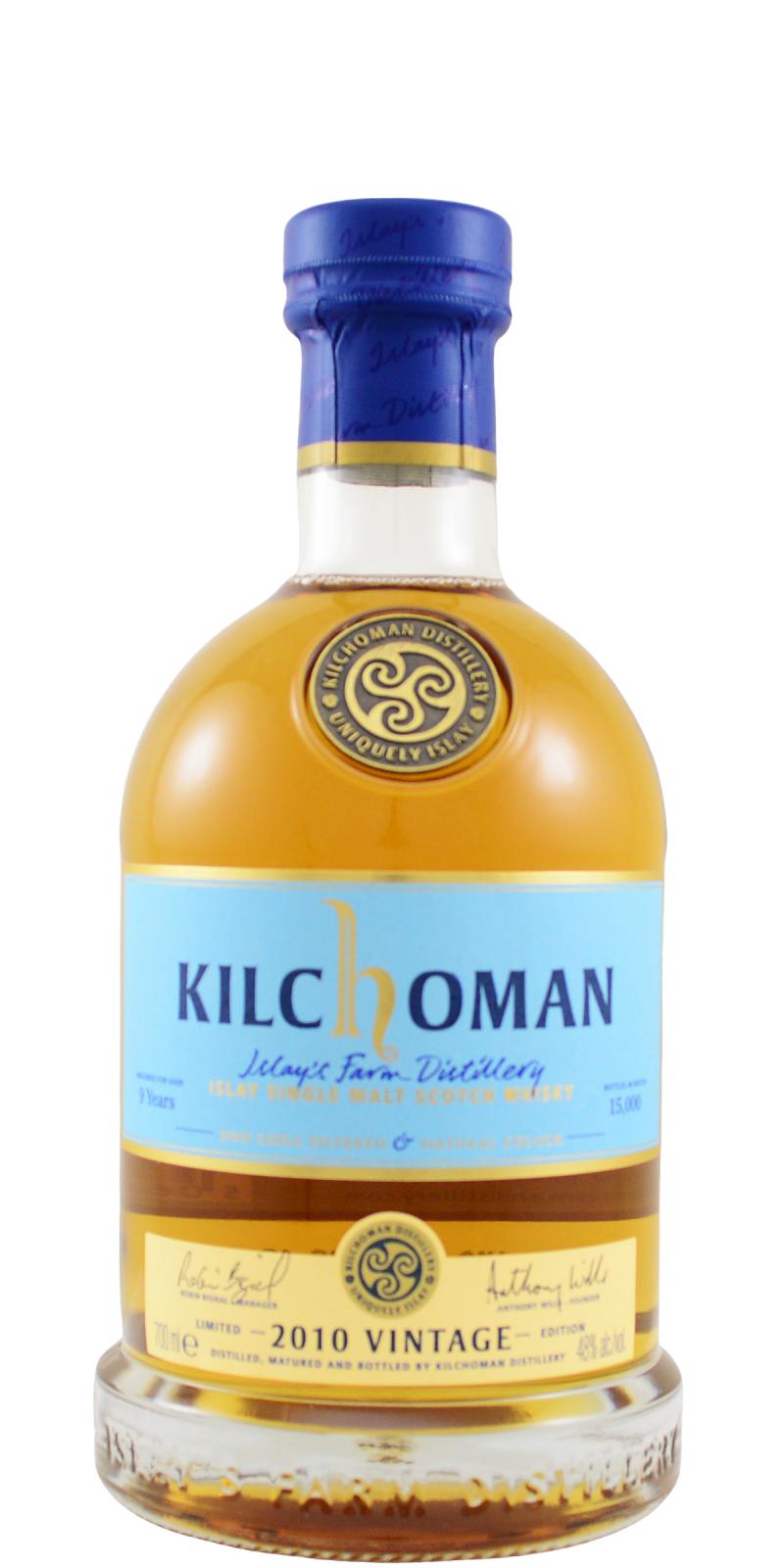 KILCHOMAN 2010 VINTAGE ISLAY SINGLE MALT SCOTCH WHISKY