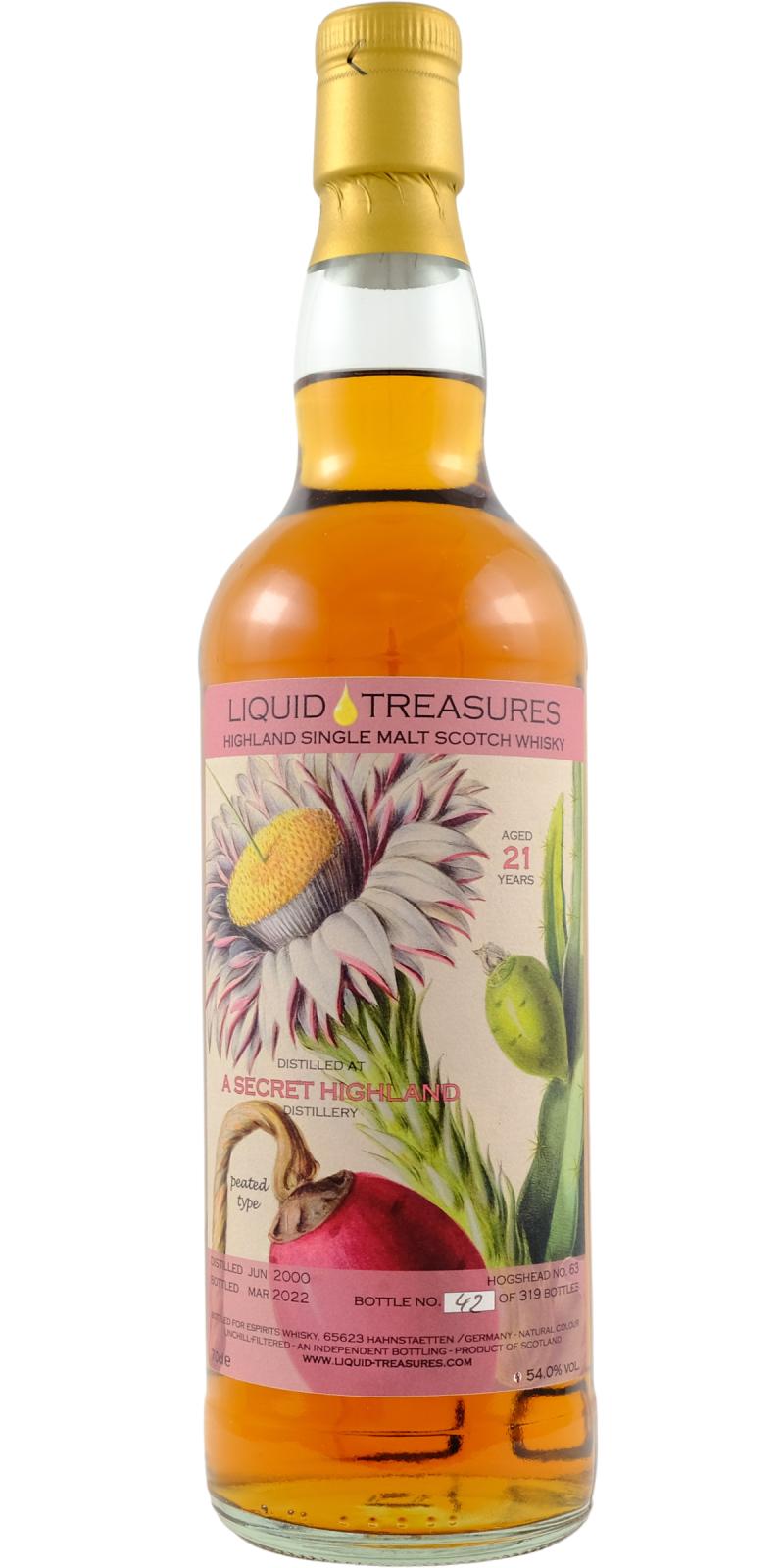 Liquid Treasures 54% Secret Highland 21YO