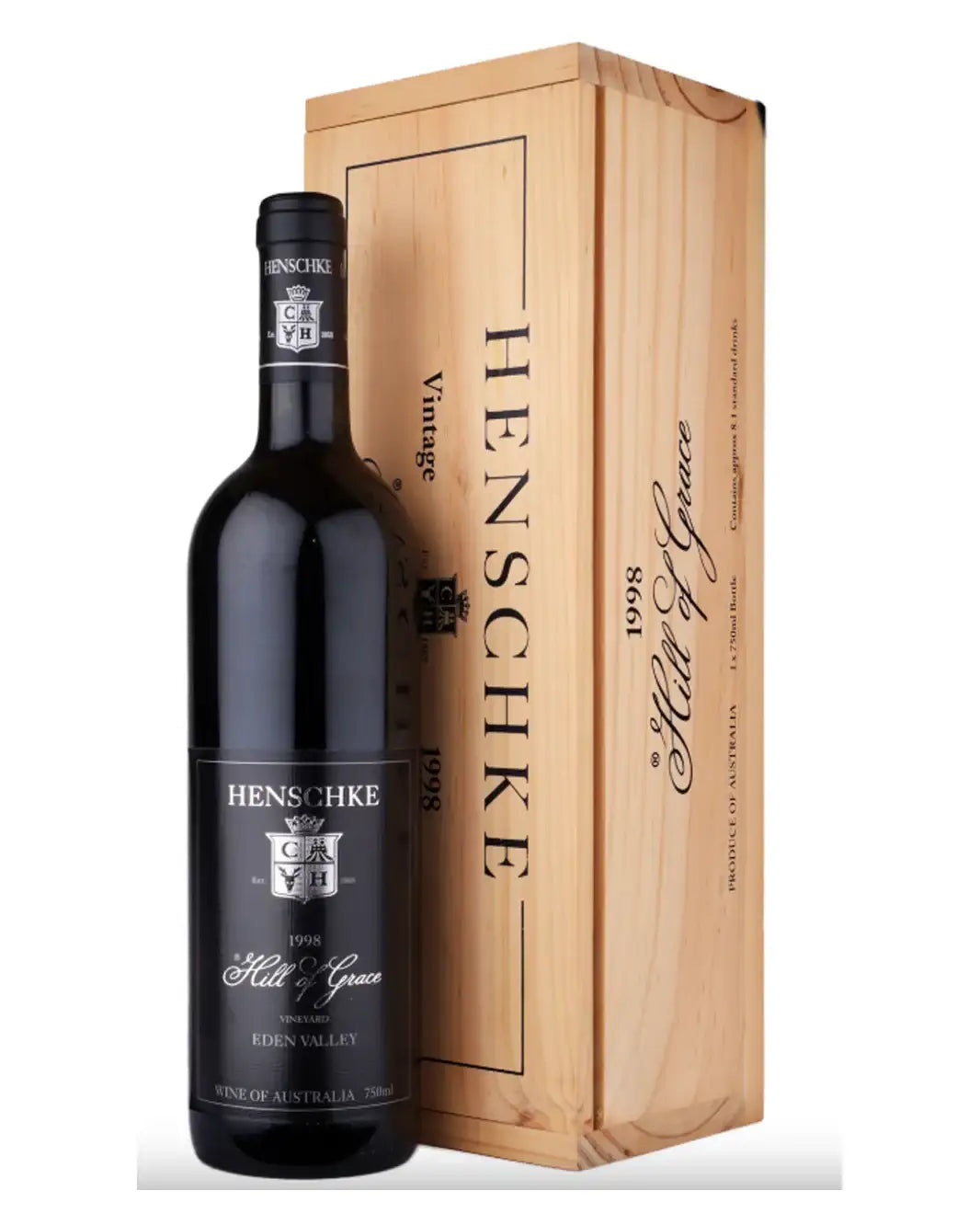 1998 Henschke Hill of Grace Shiraz 750ml Original Wooden Box - Craft Republic Liquor