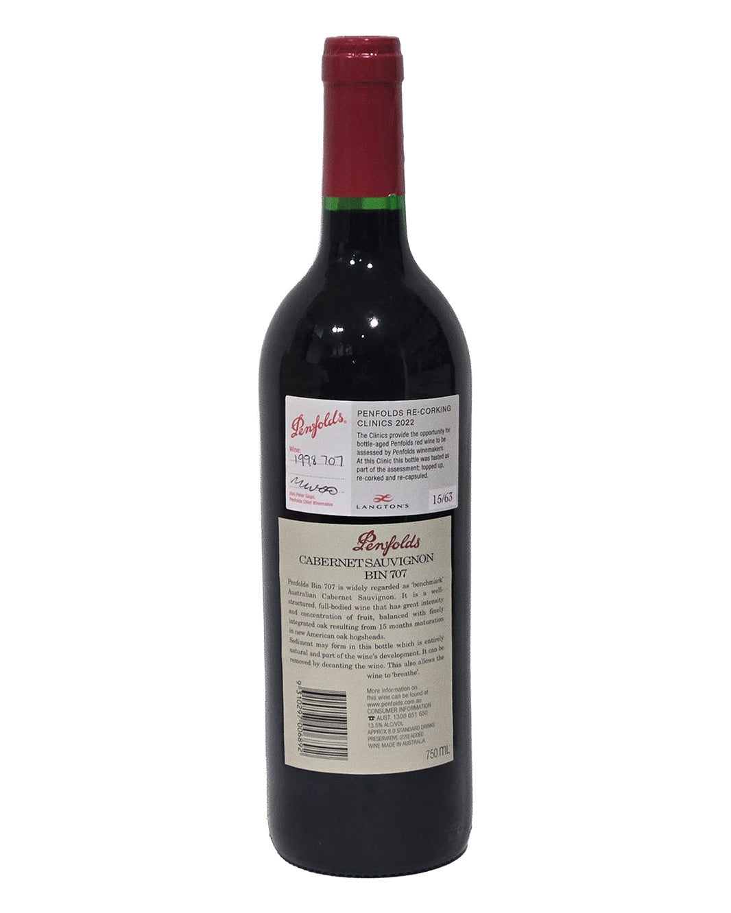 1998 Penfolds Bin 707 Cabernet Sauvignon 750ml