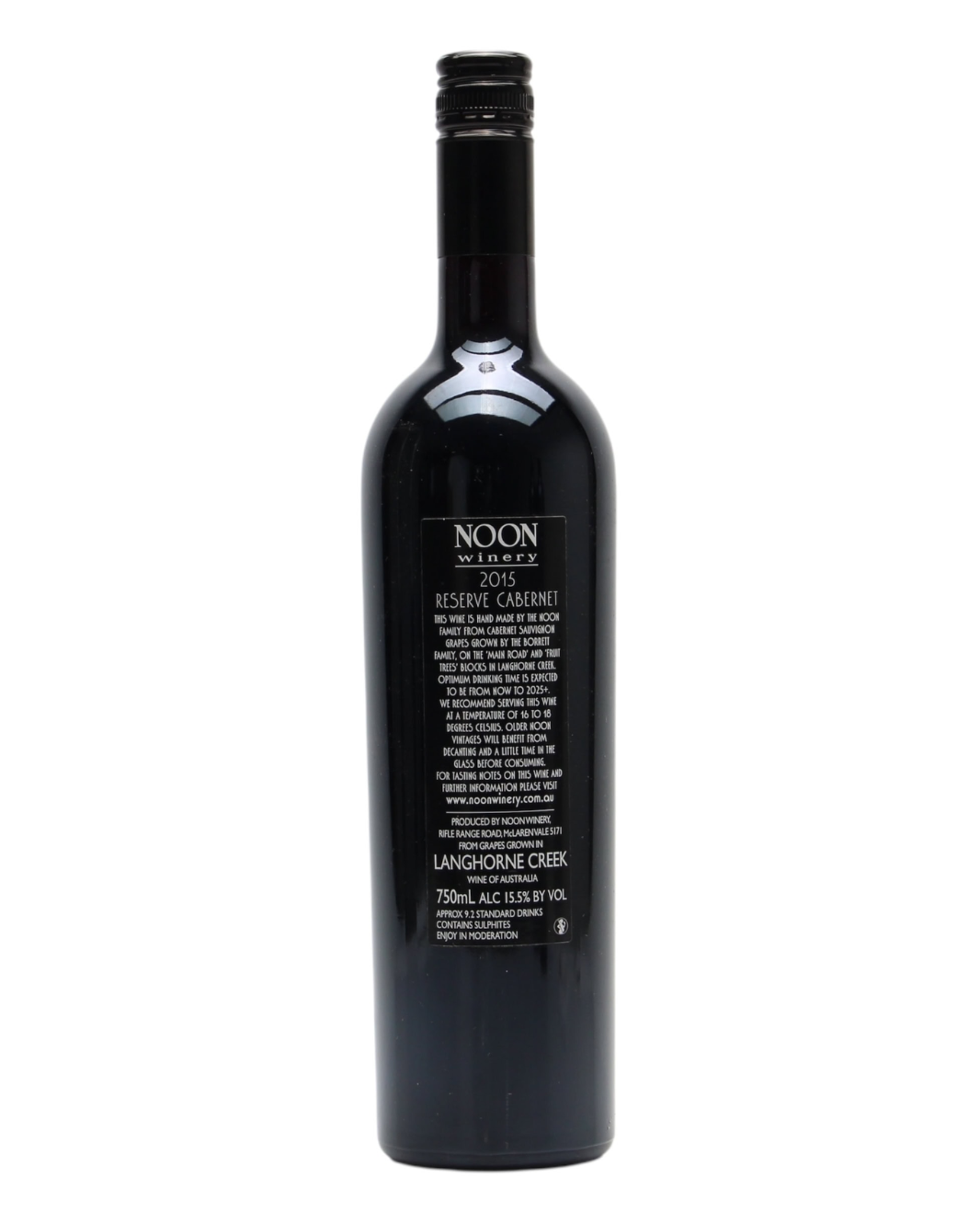 2015 Noon Winery Reserve Cabernet Sauvignon 750ml back