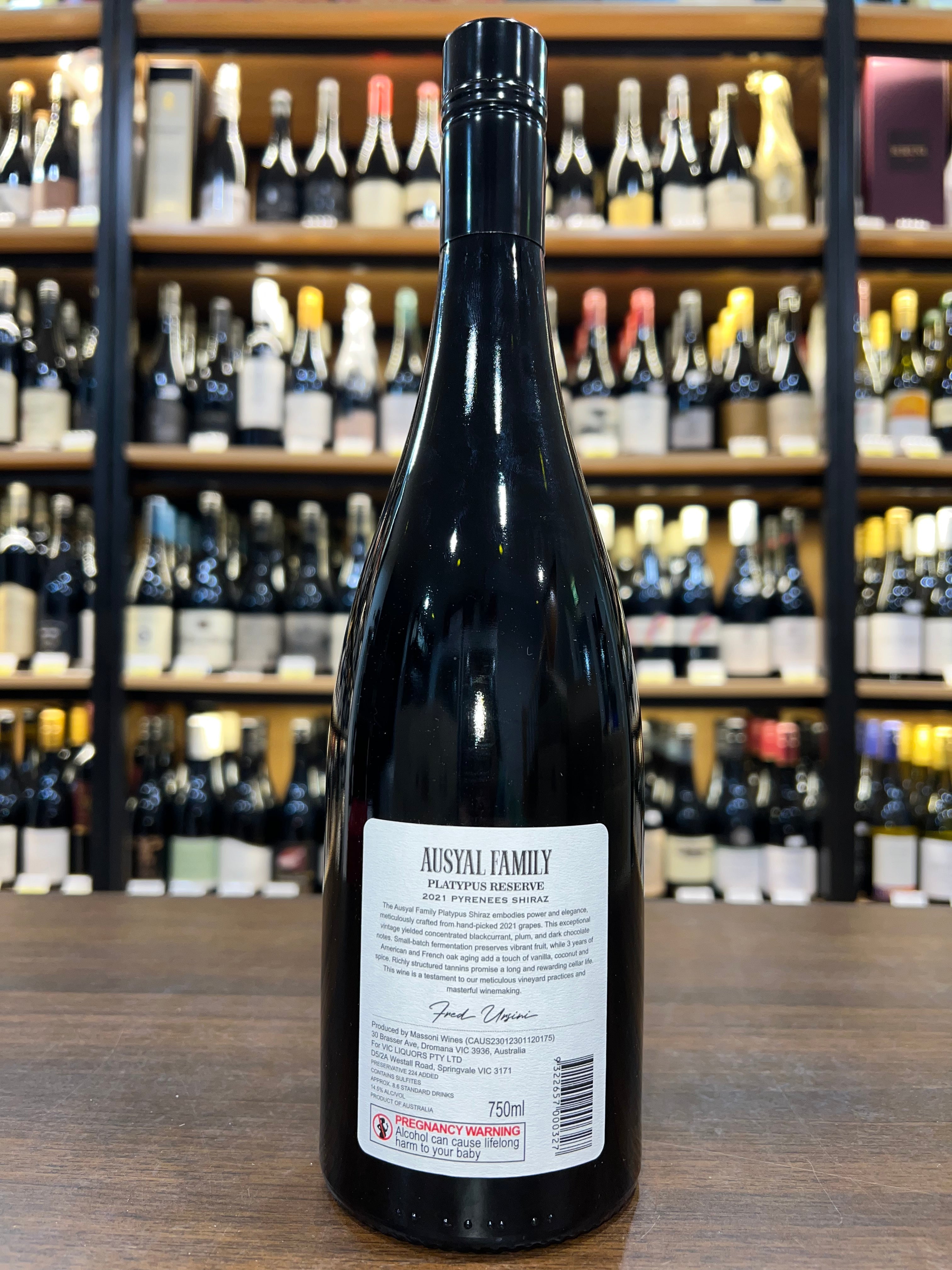 2021 Ausyal Family Platypus Reserve Shiraz 750ml