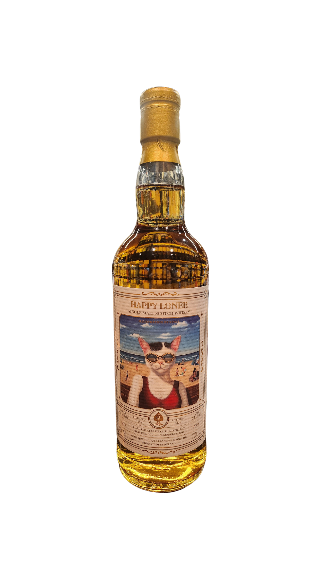 Glen Keith 25 Year Old “Happy Loner #3 - Purrfect Day" by Club Qing 700ML