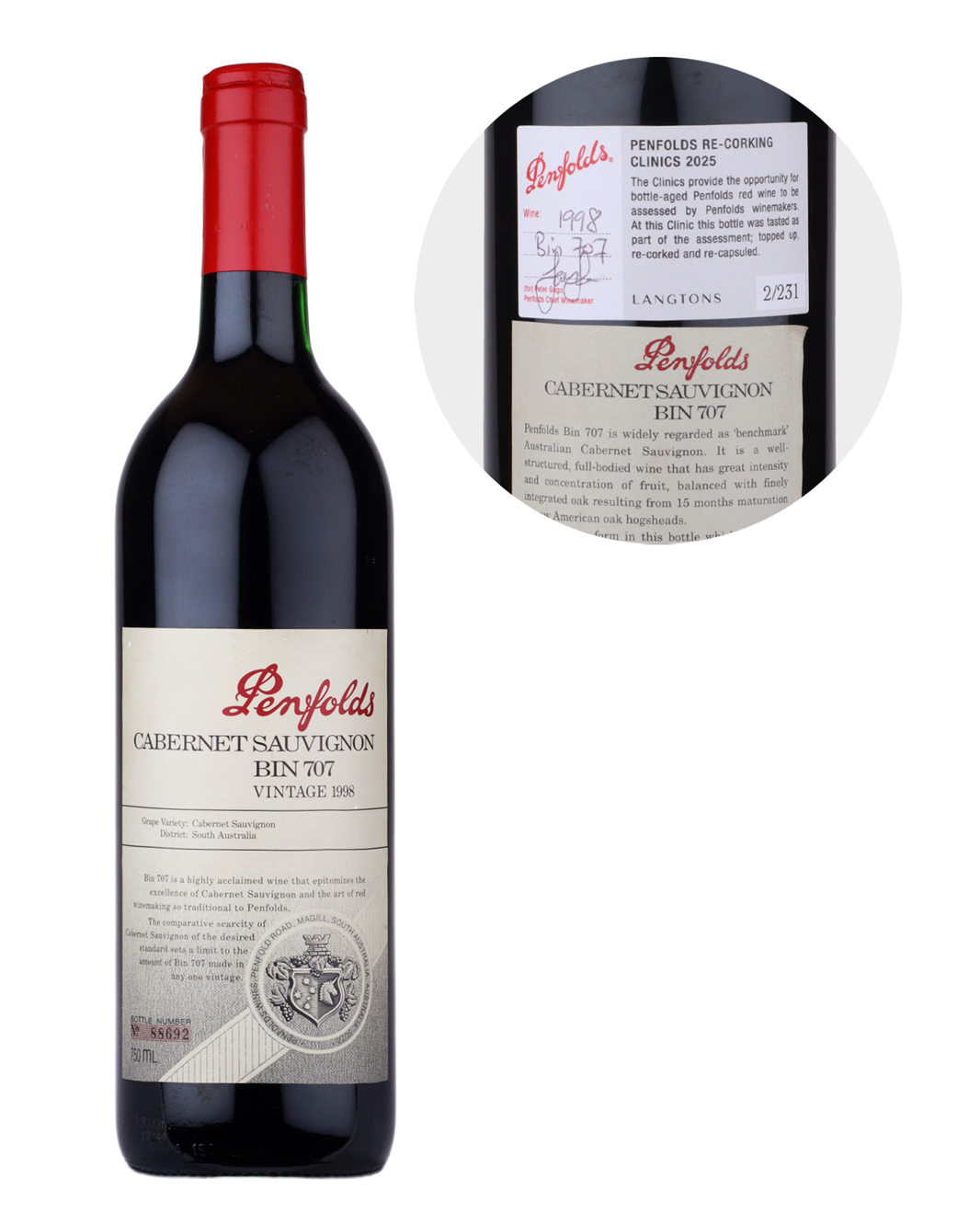 1998 Penfolds Bin 707 Cabernet Sauvignon 750ml